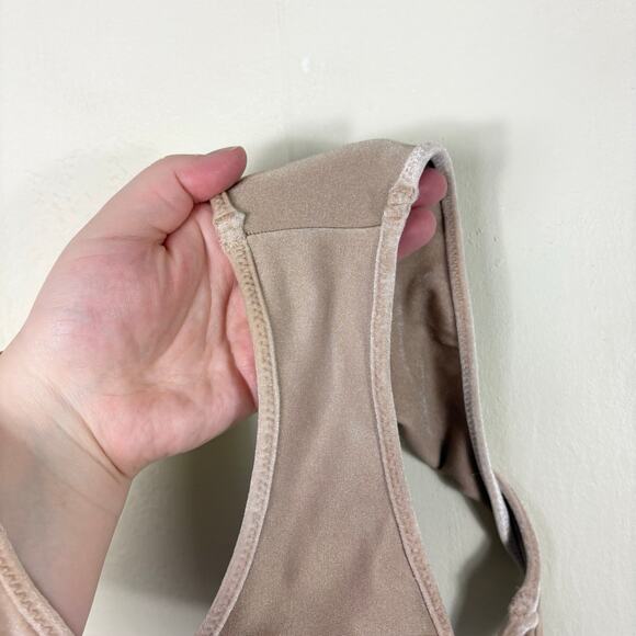 Triangl Neutral Two Piece Scoop Neck High Cut Myla Velvet Bikini Swimsuit - Picture 9 of 12